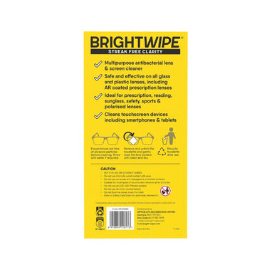 BRIGHTWIPE Lens Wipes -  Cleans touchscreen devices including smartphones and tablets