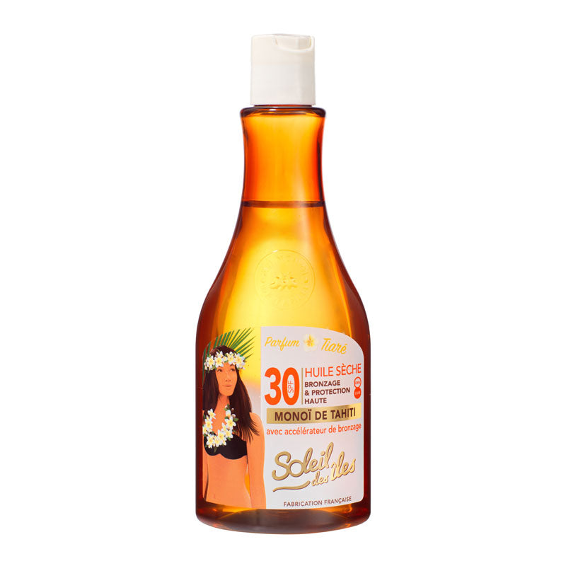 Dry Tanning Oil & Tan Accelerator | High Protection | Deep Tan | Monoi SPF30