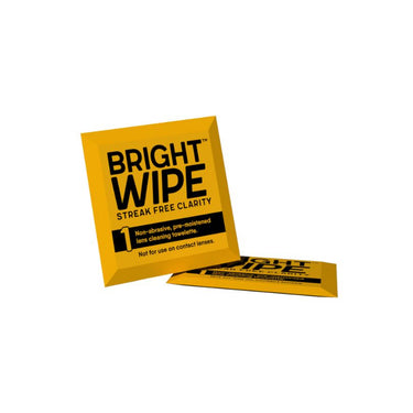 BRIGHTWIPE Lens Wipes - Non-abrasive, pre-moistened, antibacterial lens and screen cleaning towelettes