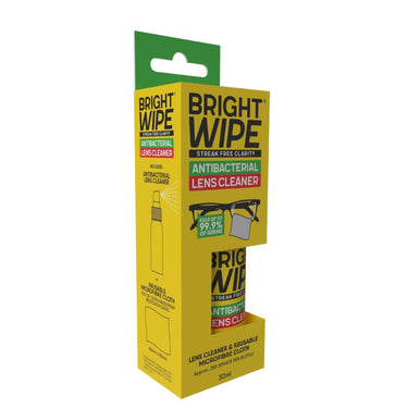 BRIGHTWIPE Antibacterial Lens Care Kit - Lens cleaner and reusable microfiber cloth