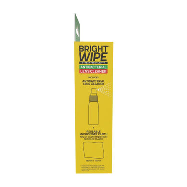 BRIGHTWIPE Antibacterial Lens Care Kit - Includes Antibacterial lens cleaner and a reusable microfiber cloth
