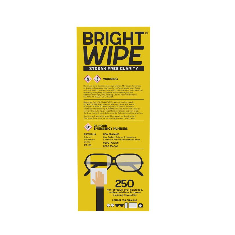 BRIGHTWIPE Lens Wipes -  Streak Free Clarity