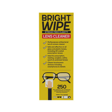 BRIGHTWIPE Lens Wipes - Multipurpose lens and screen cleaner